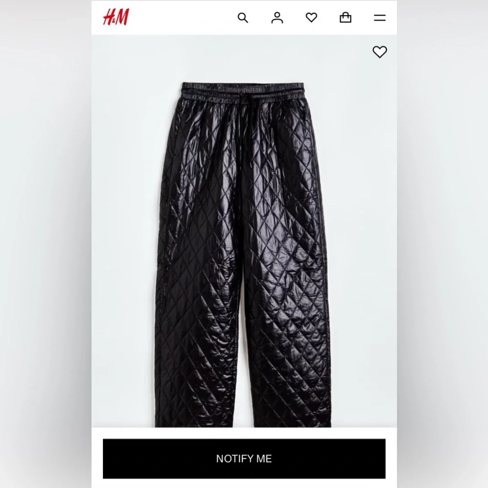 H&M Black Quilted Pants (Sold out online) - Picture 1 of 5
